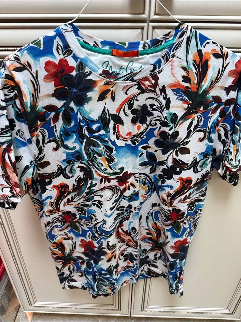 Men’s Robert Graham Multicolor Floral and Scroll Short-Sleeve Tee